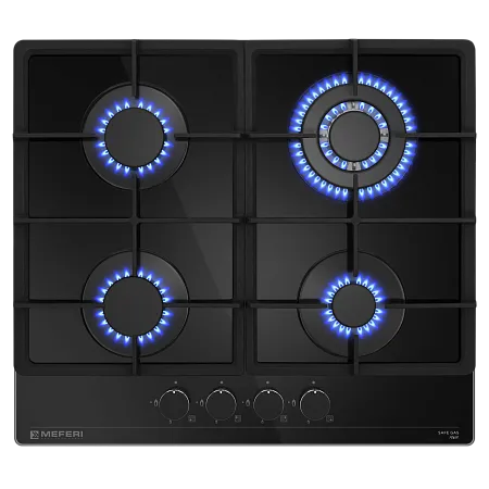Варочная панель газовая MEFERI MGH604BK GLASS POWER Варочная панель газовая MEFERI MGH604BK GLASS POWER