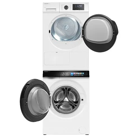 Колонна из стиральной и сушильной машин серая MEFERI MS10WH83 COMFORT Колонна из стиральной и сушильной машин серая MEFERI MS10WH83 COMFORT