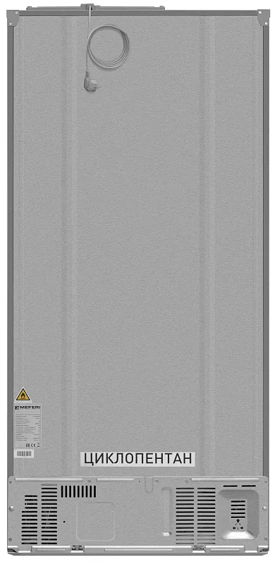 Холодильник отдельностоящий, с инвертором MEFERI MFR83IX TOTAL NO FROST FRENCH DOOR COMFORT, двухкамерный, с зоной свежести, с льдогенератором