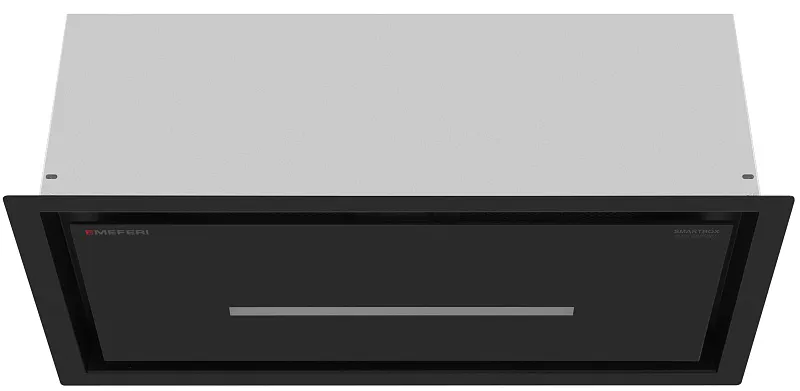 Вытяжка кухонная MEFERI SMARTBOX60BK GLASS COMFORT, 60 см, встраиваемая, стекло, черная, производительность 950 м3/ч, 3 скорости, низкий уровень шума, режимы отвод и рециркуляция, гарантия 3 года