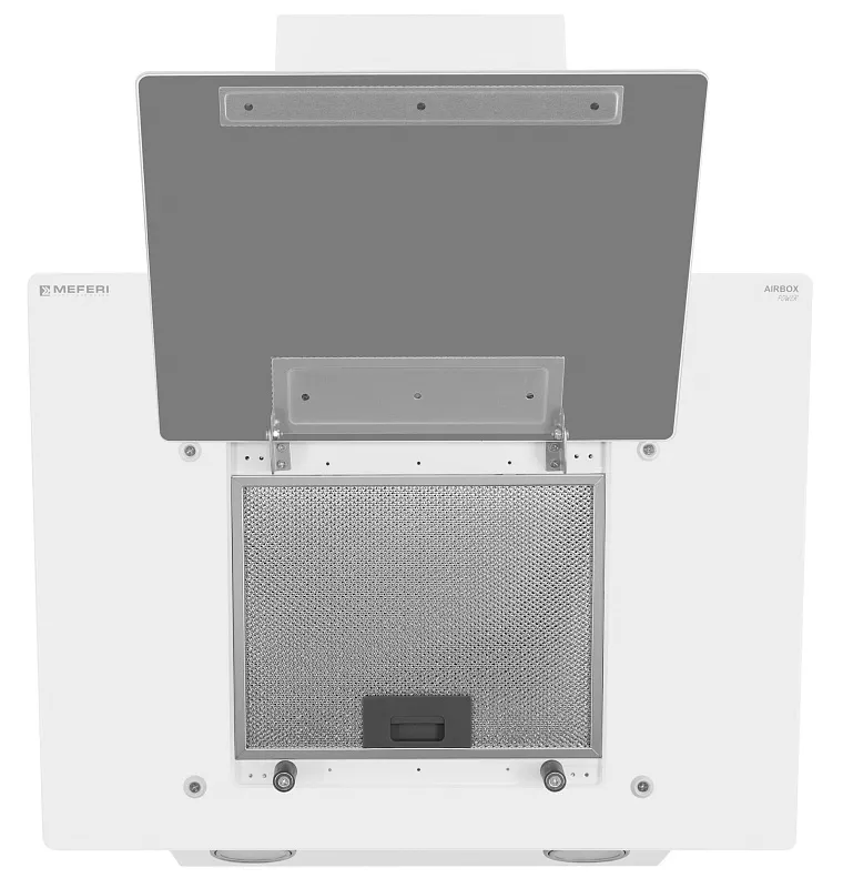 Вытяжка кухонная MEFERI AIRBOX60WH POWER, 60 см, наклонная, белая, стекло, производительность 900 м3/ч, 3 скорости, низкий уровень шума, режимы отвод и рециркуляция, гарантия 3 года