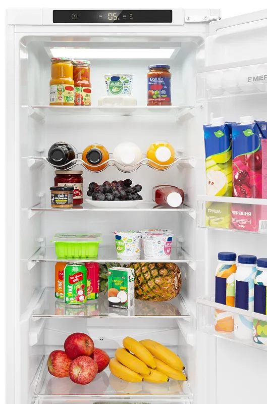 Холодильник встраиваемый MEFERI MBR193 COMBI NO FROST POWER (модификация 2025), двухкамерный, двухдверный, перенавешиваемые двери, суперохлаждение, с зоной свежести