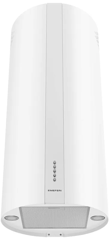Вытяжка кухонная цилиндрическая островная MEFERI TUBE40WH ISLA POWER, 40 см, белая, производительность 850 м3/ч, 3 скорости, низкий уровень шума, режимы отвод и рециркуляция, гарантия 3 года