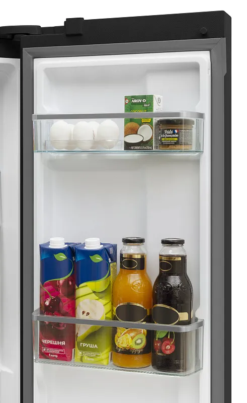 Холодильник отдельностоящий, с инвертором MEFERI MFR83BLACK IX TOTAL NO FROST FRENCH DOOR COMFORT, двухкамерный, с зоной свежести, с льдогенератором