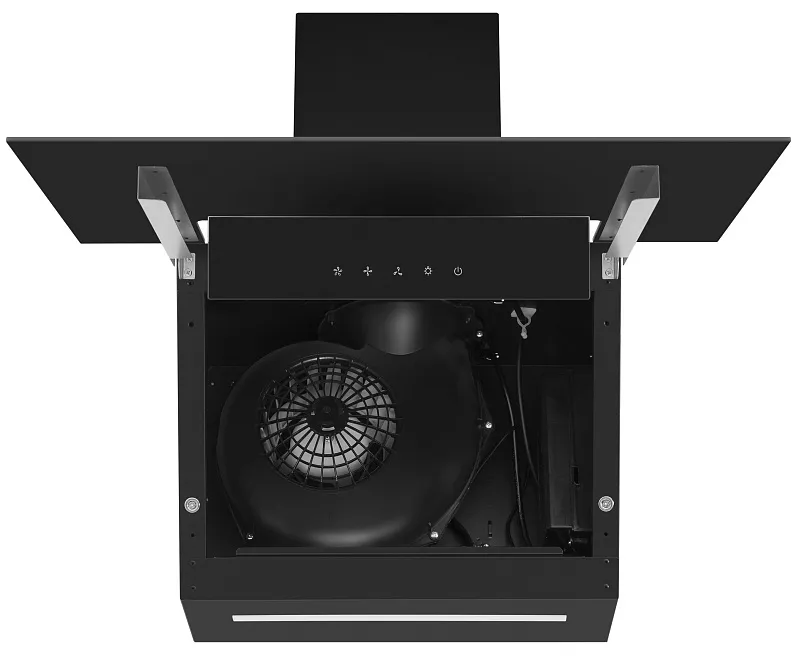 Вытяжка кухонная MEFERI AIRBOX60BK COMFORT, 60 см, наклонная, черная, стекло, производительность 950 м3/ч, 3 скорости, низкий уровень шума, режимы отвод и рециркуляция, гарантия 3 года