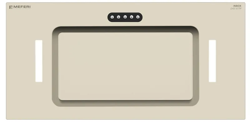 Вытяжка кухонная MEFERI INBOX60BG GLASS ULTRA, 60 см, встраиваемая, бежевая, стекло, производительность 900 м3/ч, 3 скорости, низкий уровень шума, режимы отвод и рециркуляция, гарантия 3 года