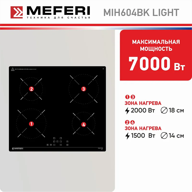 Варочная панель индукционная MEFERI MIH604BK LIGHT