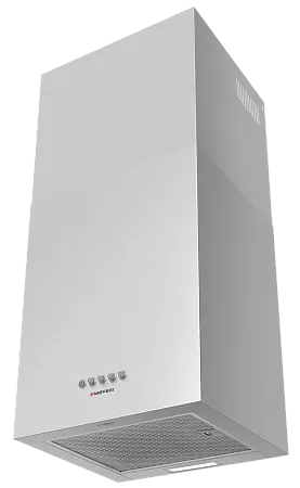 Кубическая вытяжка кухонная MEFERI ROOMBOX40IX COMFORT, пристенная, 40 см, серая, квадратная, производительность 1100 м3/ч, 3 скорости, низкий уровень шума, режимы отвод и рециркуляция, гарантия 3 года