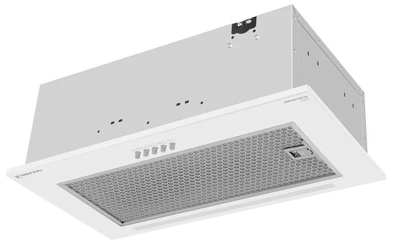 Вытяжка кухонная MEFERI SMARTBOX52WH POWER, 52 см, встраиваемая, белая, производительность 900 м3/ч, 3 скорости, низкий уровень шума, режимы отвод и рециркуляция, гарантия 3 года