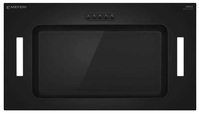 Вытяжка кухонная MEFERI INBOX52BK GLASS ULTRA, 52 см, встраиваемая, черная, стекло, производительность 900 м3/ч, 3 скорости, низкий уровень шума, режимы отвод и рециркуляция, гарантия 3 года