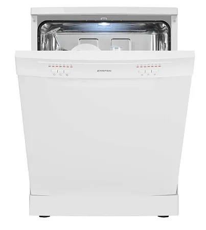 Посудомоечная машина отдельностоящая MEFERI MDW6062WH FS LIGHT, 60 см, напольная, 12 комплектов посуды, 6 программ, 2 корзины, половинная загрузка, отсрочка, защита от протечек, внутренняя подсветка Посудомоечная машина отдельностоящая MEFERI MDW6062WH FS LIGHT, 60 см, напольная, 12 комплектов посуды, 6 программ, 2 корзины, половинная загрузка, отсрочка, защита от протечек, внутренняя подсветка
