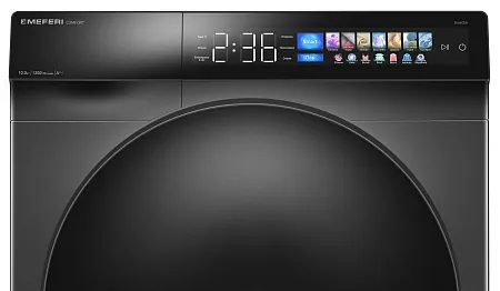Стиральная машина с инвертором и паром MEFERI MFW101216GR COMFORT отдельностоящая серая, загрузка 10 кг, с возможностью установки в колонну, с сенсорным управлением Стиральная машина с инвертором и паром MEFERI MFW101216GR COMFORT отдельностоящая серая, загрузка 10 кг, с возможностью установки в колонну, с сенсорным управлением