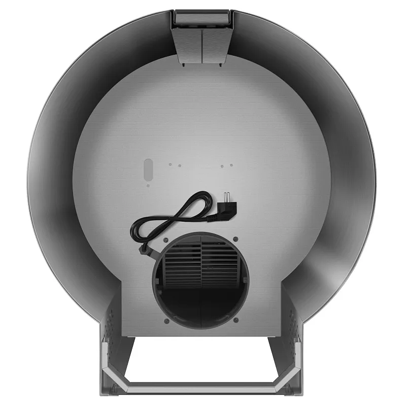 Вытяжка кухонная цилиндрическая настенная MEFERI TUBE40IX POWER, 40 см, серая, производительность 850 м3/ч, 3 скорости, низкий уровень шума, режимы отвод и рециркуляция, гарантия 3 года