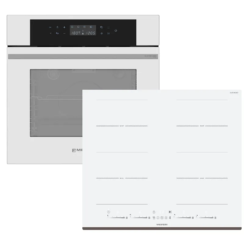 Комплект встраиваемой техники MEFERI 60см белый MS60WH29 - изображение komplekt_vstraivaemoy_tekhniki_meferi_60sm_belyy_ms60wh29  