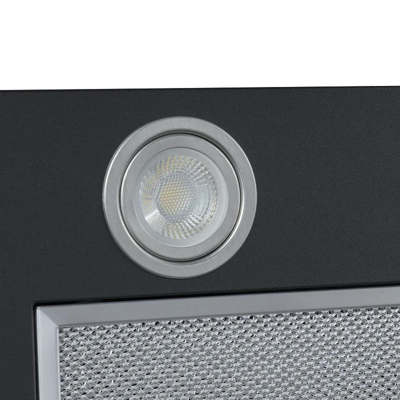 Вытяжка кухонная MEFERI INBOX60BK POWER, 60 см, встраиваемая, черная, производительность 900 м3/ч, 3 скорости, низкий уровень шума, режимы отвод и рециркуляция, гарантия 3 года