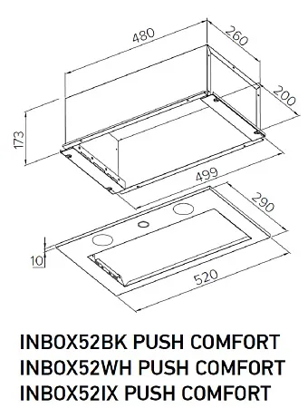 Вытяжка кухонная MEFERI INBOX52IX PUSH COMFORT, 52 см, встраиваемая, серая, производительность 950 м3/ч, 3 скорости, с утапливаемым переключателем, низкий уровень шума, режимы отвод и рециркуляция, гарантия 3 года Вытяжка кухонная MEFERI INBOX52IX PUSH COMFORT, 52 см, встраиваемая, серая, производительность 950 м3/ч, 3 скорости, с утапливаемым переключателем, низкий уровень шума, режимы отвод и рециркуляция, гарантия 3 года