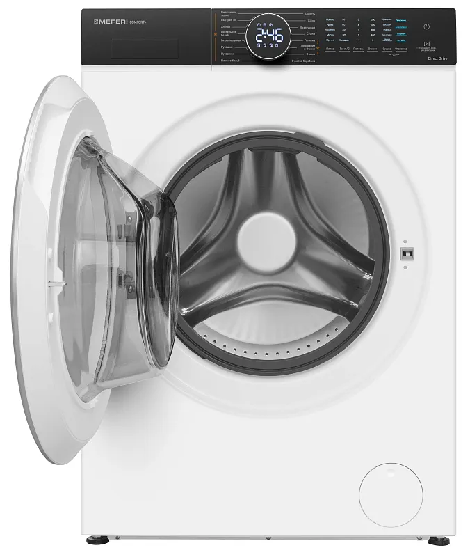 Стиральная машина с сушкой 2 в 1, инвертором и паром MEFERI MFWD1071216WH COMFORT PLUS (модификация 2026 года) отдельностоящая белая, с прямым приводом, загрузка 10 кг стирка, 7 кг сушка