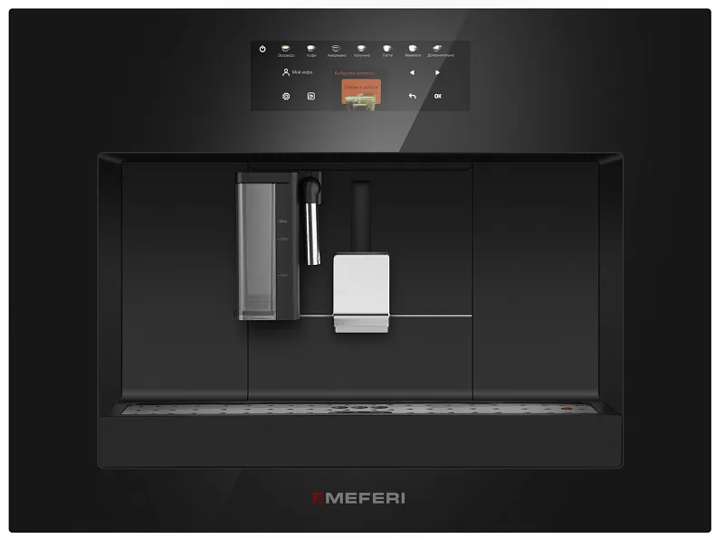 Фото kofemashina_vstraivaemaya_mcm6010bk_comfort_plus на сайте meferi-home.ru Кофемашина встраиваемая MEFERI MCM6010BK COMFORT PLUS - изображение kofemashina_vstraivaemaya_mcm6010bk_comfort_plus