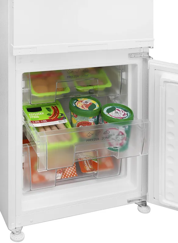Холодильник встраиваемый MEFERI MBR193 LOW FROST LIGHT (модификация 2026 года), двухкамерный, двухдверный, перенавешиваемые двери, NoFrost в морозильной камере