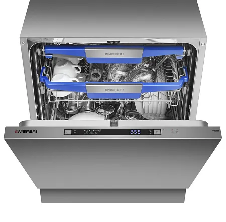 Посудомоечная машина встраиваемая MEFERI MDW6073 COMFORT, 60 см, напольная, 14 комплектов посуды, 7 программ, 3 корзины, автооткрывание, аквастоп, луч на полу, внутренняя подсветка Посудомоечная машина встраиваемая MEFERI MDW6073 COMFORT, 60 см, напольная, 14 комплектов посуды, 7 программ, 3 корзины, автооткрывание, аквастоп, луч на полу, внутренняя подсветка