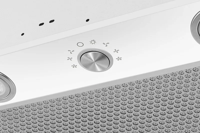Вытяжка кухонная MEFERI INBOX60WH PUSH COMFORT, 60 см, встраиваемая, белая, производительность 950 м3/ч, 3 скорости, с утапливаемым переключателем, низкий уровень шума, режимы отвод и рециркуляция, гарантия 3 года