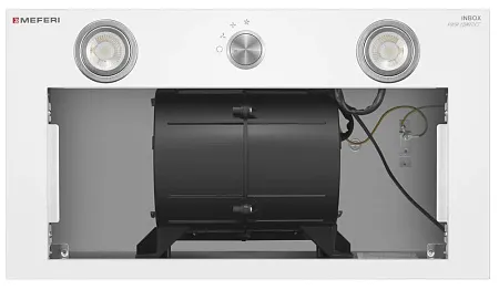 Вытяжка кухонная MEFERI INBOX52WH PUSH COMFORT, 52 см, встраиваемая, белая, производительность 950 м3/ч, 3 скорости, с утапливаемым переключателем, низкий уровень шума, режимы отвод и рециркуляция, гарантия 3 года Вытяжка кухонная MEFERI INBOX52WH PUSH COMFORT, 52 см, встраиваемая, белая, производительность 950 м3/ч, 3 скорости, с утапливаемым переключателем, низкий уровень шума, режимы отвод и рециркуляция, гарантия 3 года