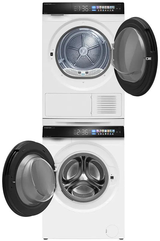 Колонна из стиральной и сушильной машин белая MEFERI MS10WH82 COMFORT