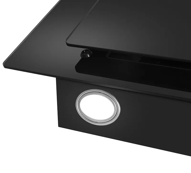 Вытяжка кухонная MEFERI AIRBOX60BK POWER, 60 см, наклонная, черная, стекло, производительность 900 м3/ч, 3 скорости, низкий уровень шума, режимы отвод и рециркуляция, гарантия 3 года