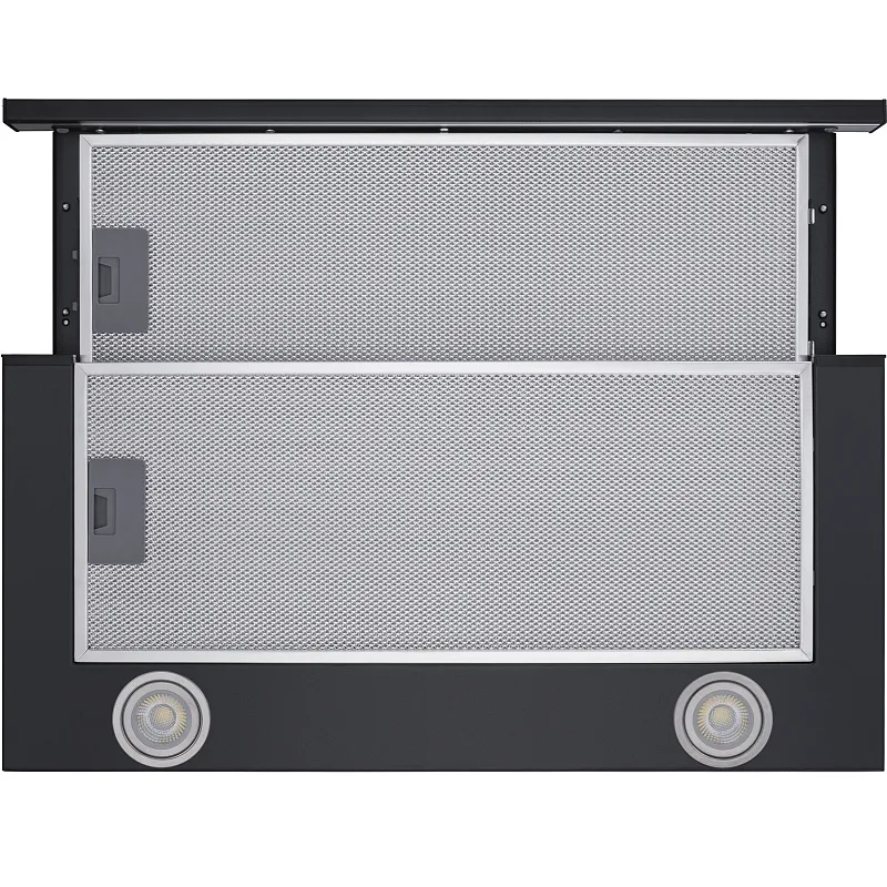 Вытяжка телескопическая кухонная MEFERI SLIDEBOX60BK POWER, 60 см, черная, производительность 850 м3/ч, 2 скорости, низкий уровень шума, режимы отвод и рециркуляция, гарантия 3 года