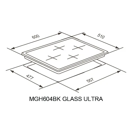 Варочная панель газовая MEFERI MGH604GR GLASS ULTRA Варочная панель газовая MEFERI MGH604GR GLASS ULTRA