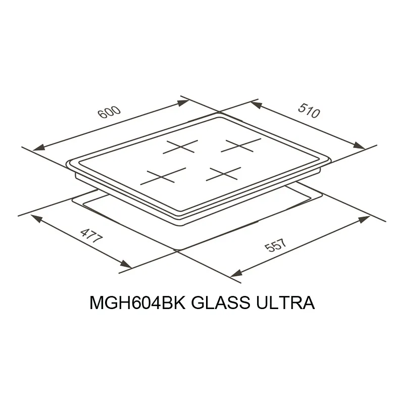 Варочная панель газовая MEFERI MGH604GR GLASS ULTRA