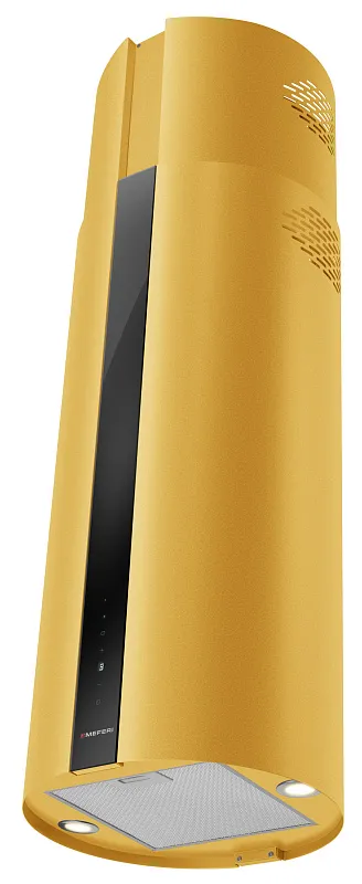 Вытяжка кухонная цилиндрическая островная MEFERI TUBE40GOLD ISLA COMFORT PLUS, 40 см, золотая, производительность 1200 м3/ч, 5 скоростей, режимы отвод и рециркуляция, сенсорное управление, гарантия 3 года