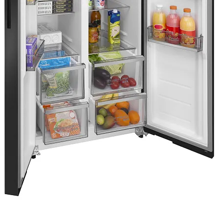 Холодильник отдельностоящий с инвертором MEFERI MFR83BLACK IX TOTAL NO FROST SIDE BY SIDE COMFORT Холодильник отдельностоящий с инвертором MEFERI MFR83BLACK IX TOTAL NO FROST SIDE BY SIDE COMFORT