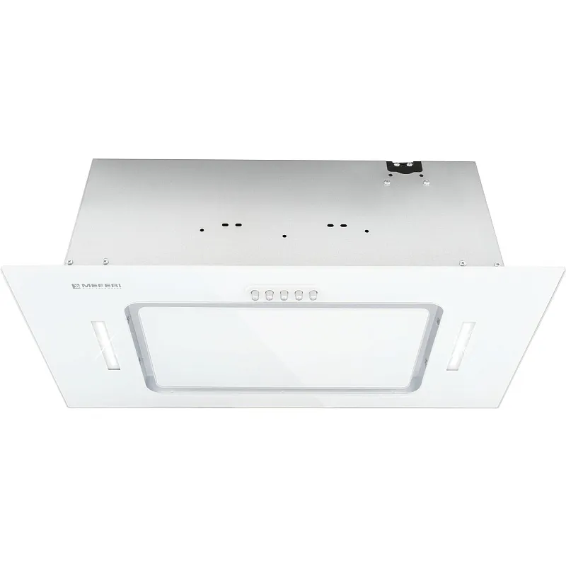Вытяжка кухонная MEFERI INBOX60WH GLASS ULTRA, 60 см, встраиваемая, белая, стекло, производительность 900 м3/час, низкий уровень шума, режимы отвод и циркуляция, гарантия 3 года