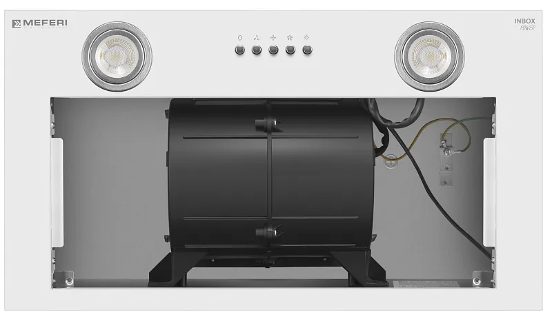 Вытяжка кухонная MEFERI INBOX52WH POWER, 52 см, встраиваемая, белая, производительность 900 м3/ч, 3 скорости, низкий уровень шума, режимы отвод и рециркуляция, гарантия 3 года