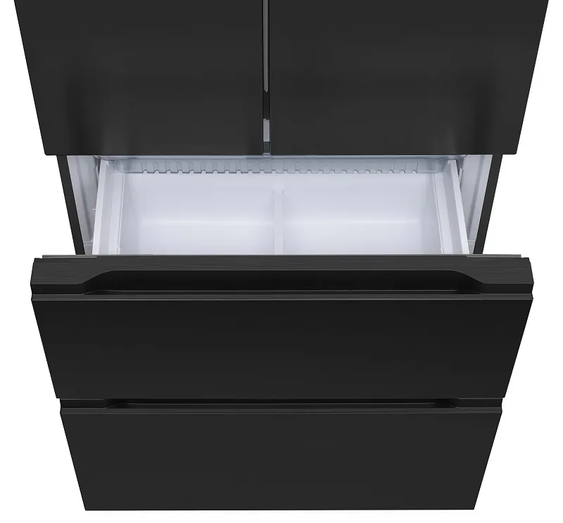 Холодильник отдельностоящий, с инвертором MEFERI MFR83BLACK IX TOTAL NO FROST FRENCH DOOR COMFORT, двухкамерный, с зоной свежести, с льдогенератором