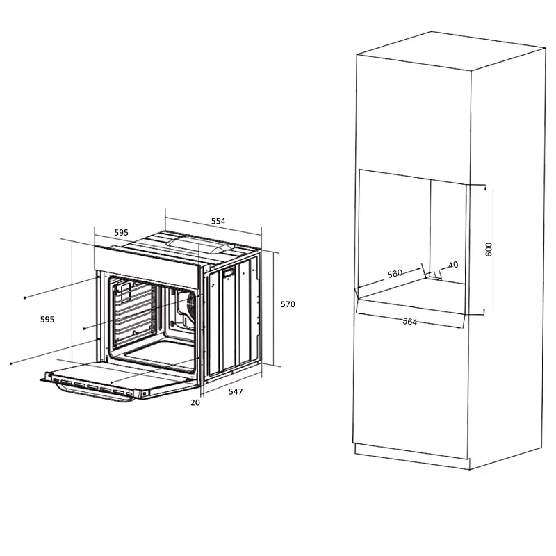 Духовой шкаф электрический MEFERI MEO6013BK ULTRA