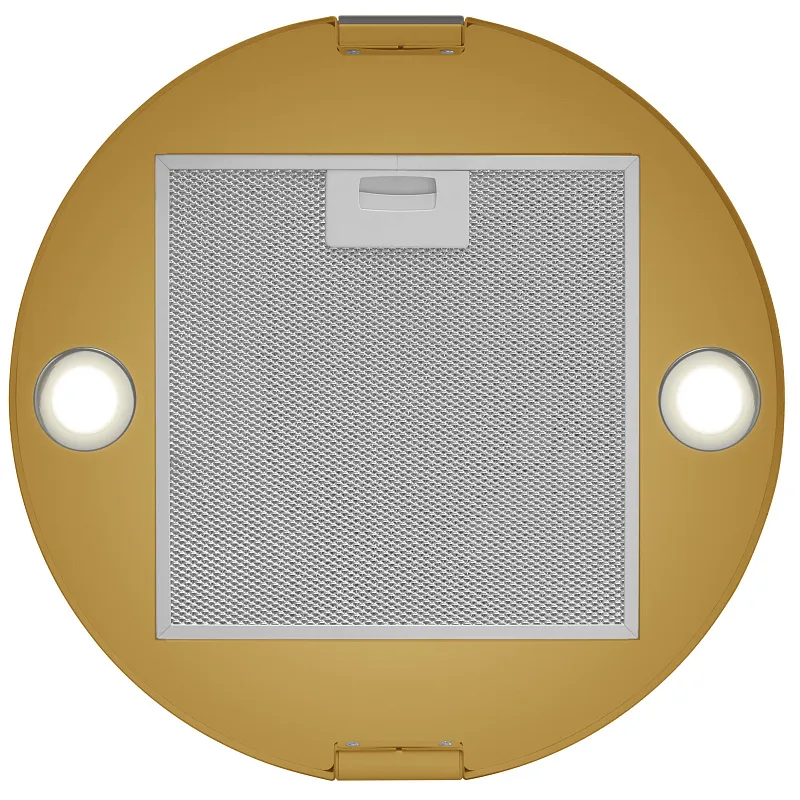 Вытяжка кухонная цилиндрическая островная MEFERI TUBE40GOLD ISLA COMFORT PLUS, 40 см, золотая, производительность 1200 м3/ч, 5 скоростей, режимы отвод и рециркуляция, сенсорное управление, гарантия 3 года