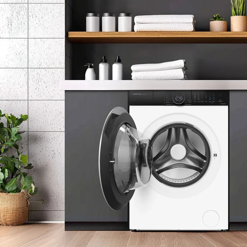 Стиральная машина с сушкой 2 в 1, инвертором и паром MEFERI MFWD1071216WH COMFORT PLUS (модификация 2026 года) отдельностоящая белая, с прямым приводом, загрузка 10 кг стирка, 7 кг сушка