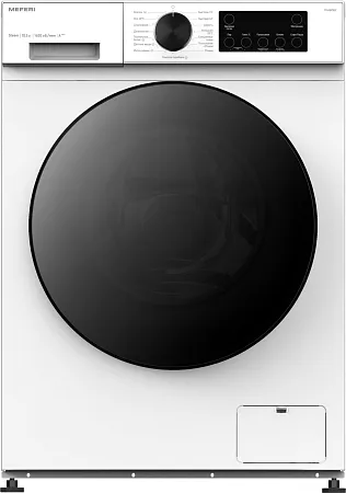 Стиральная машина с инвертором MEFERI MFW101415WH ULTRA (модификация 2026) отдельностоящая белая, загрузка 10,5 кг, с возможностью установки в колонну