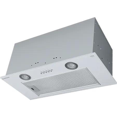 Вытяжка кухонная MEFERI INBOX60WH ULTRA, 60 см, встраиваемая, белая, производительность 1100 м3/ч, 3 скорости, низкий уровень шума, режимы отвод и рециркуляция, гарантия 3 года