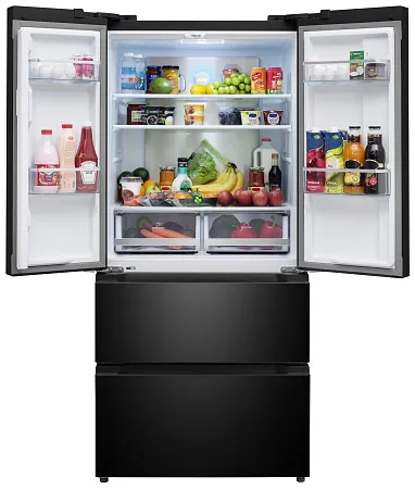 Холодильник отдельностоящий, с инвертором MEFERI MFR83BLACK IX TOTAL NO FROST FRENCH DOOR COMFORT, двухкамерный, с зоной свежести, с льдогенератором Холодильник отдельностоящий, с инвертором MEFERI MFR83BLACK IX TOTAL NO FROST FRENCH DOOR COMFORT, двухкамерный, с зоной свежести, с льдогенератором