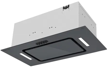 Вытяжка кухонная MEFERI INBOX60GR GLASS ULTRA, 60 см, встраиваемая, серая, стекло, производительность 900 м3/ч, 3 скорости, низкий уровень шума, режимы отвод и рециркуляция, гарантия 3 года