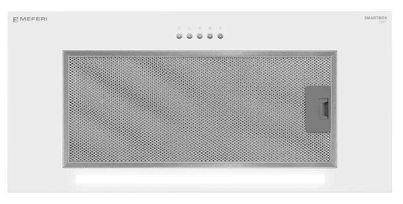 Вытяжка кухонная MEFERI SMARTBOX60WH LIGHT, 60 см, встраиваемая, белая, производительность 650 м3/ч, 3 скорости, низкий уровень шума, режимы отвод и рециркуляция, гарантия 3 года