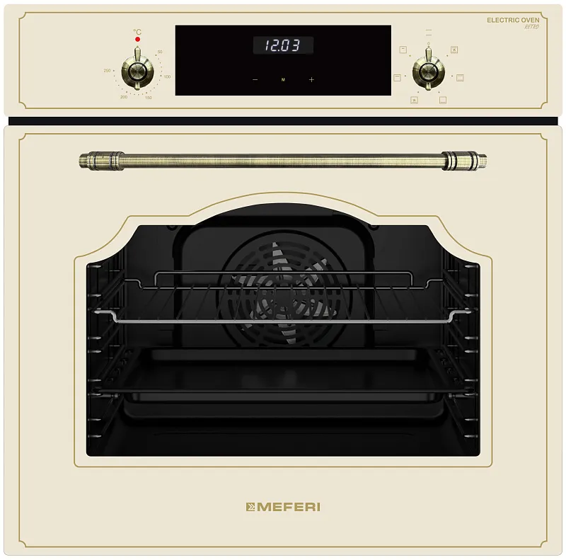 Фото dukhovoy_shkaf_elektricheskiy_meo606bg_retro на сайте meferi-home.ru Духовой шкаф электрический MEO606BG RETRO - изображение dukhovoy_shkaf_elektricheskiy_meo606bg_retro