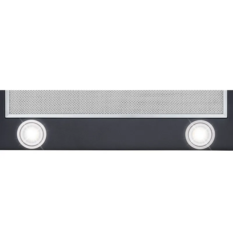 Вытяжка телескопическая кухонная MEFERI SLIDEBOX60BK GLASS ULTRA, 60 см, черная, стекло, производительность 850 м3/ч, 2 скорости, низкий уровень шума, режимы отвод и рециркуляция, гарантия 3 года