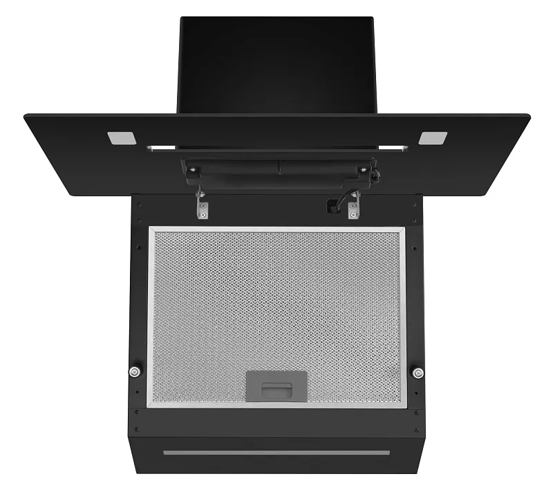 Вытяжка кухонная MEFERI AIRBOX60BK COMFORT PLUS, 60 см, наклонная, черная, стекло, производительность 1200 м3/ч, 3 скорости, низкий уровень шума, режимы отвод и рециркуляция, гарантия 3 года