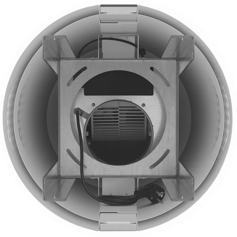 Вытяжка кухонная цилиндрическая островная MEFERI TUBE40WH ISLA COMFORT PLUS, 40 см, белая, производительность 1200 м3/ч, 5 скоростей, режимы отвод и рециркуляция, сенсорное управление, гарантия 3 года