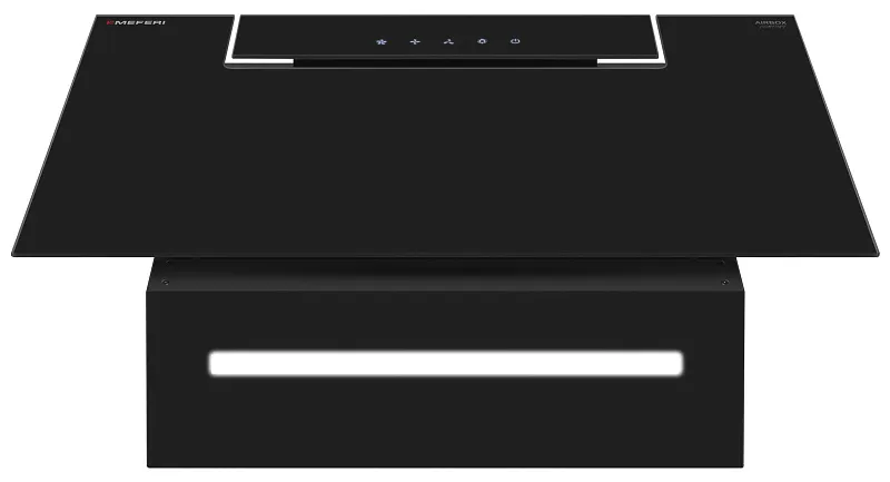 Вытяжка кухонная MEFERI AIRBOX60BK COMFORT, 60 см, наклонная, черная, стекло, производительность 950 м3/ч, 3 скорости, низкий уровень шума, режимы отвод и рециркуляция, гарантия 3 года