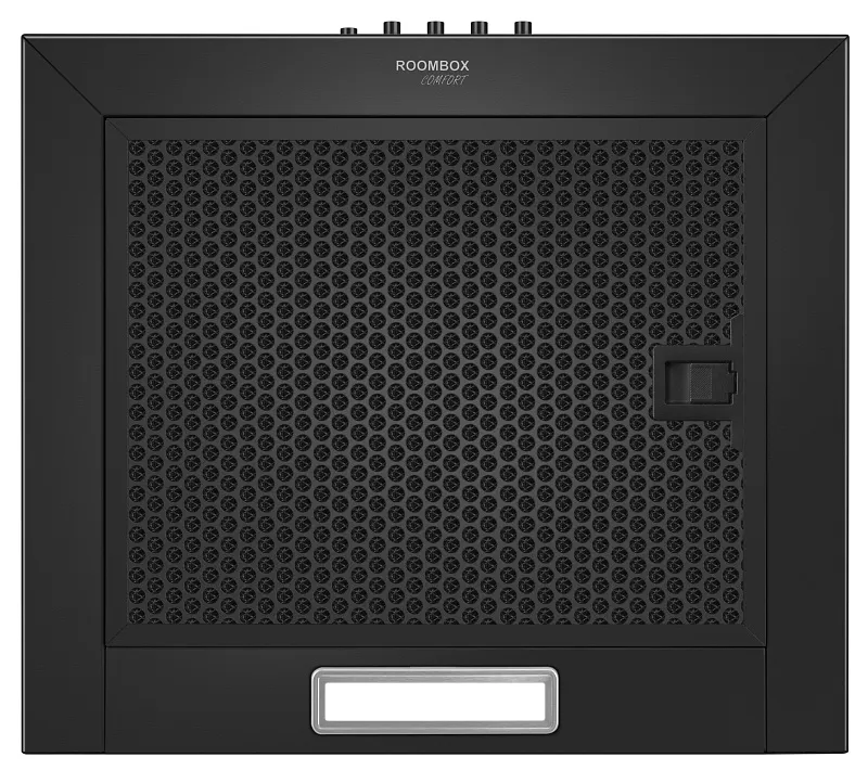 Кубическая вытяжка кухонная MEFERI ROOMBOX40BK COMFORT, пристенная, 40 см, черная, квадратная, производительность 1100 м3/ч, 3 скорости, низкий уровень шума, режимы отвод и рециркуляция, гарантия 3 года